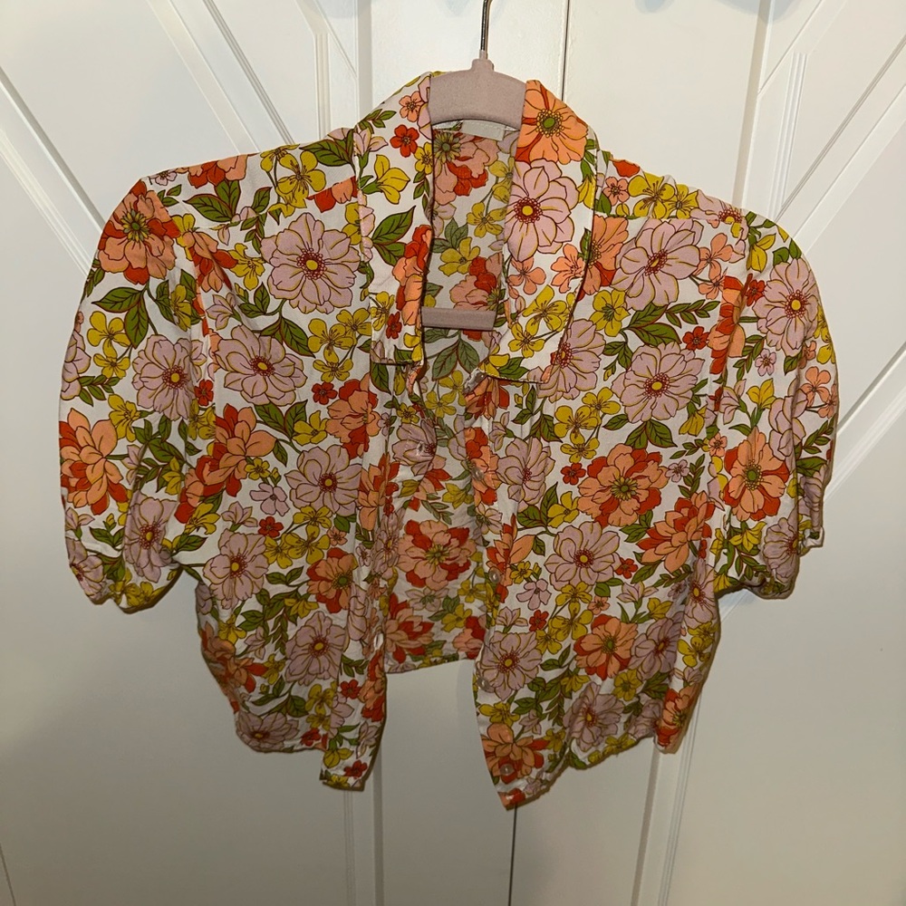 Floral Button-Up Blouse
